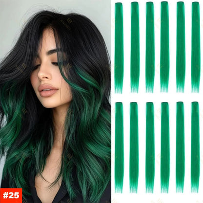 22 Inch Color Clip In Hair Extensions Long Straight