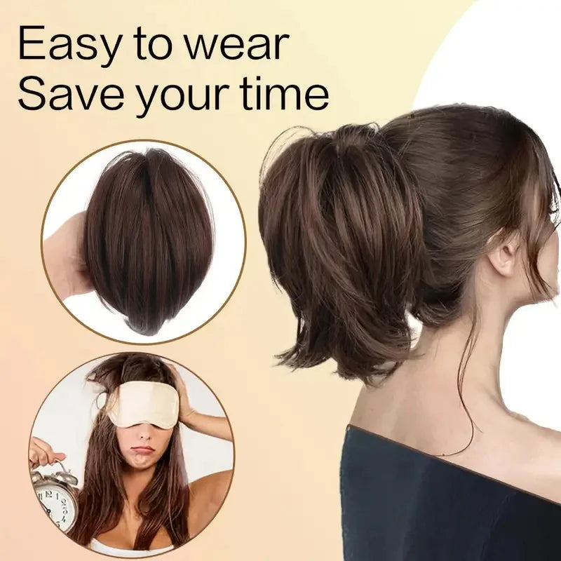 Synthetic Messy Bun Hair Scrunchie Clip