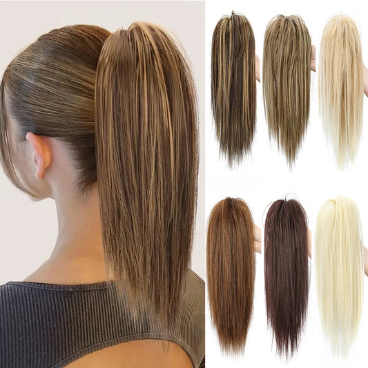 14 Inch Short Straight Ponytail Hairpiece Extension