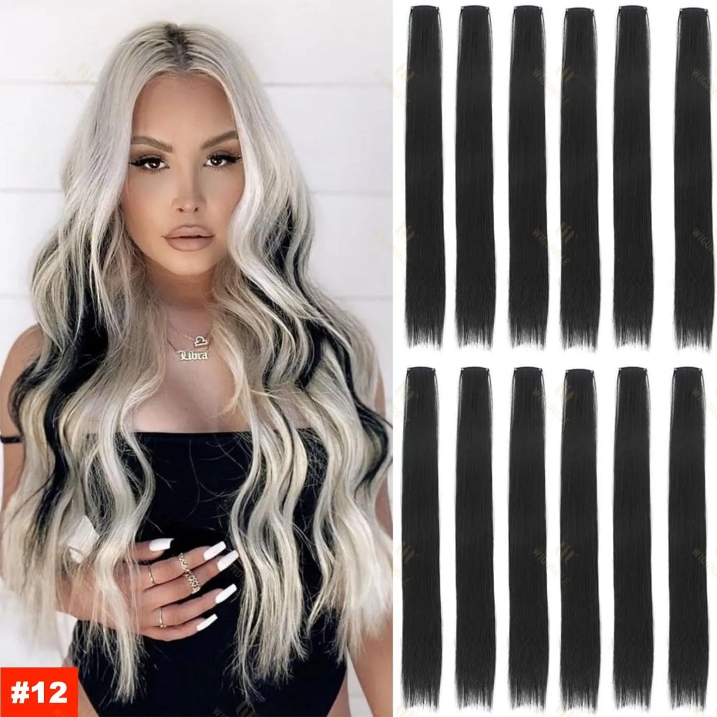 22 Inch Color Clip In Hair Extensions Long Straight