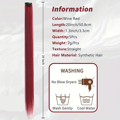 Long Straight Clip In Hair Extensions Set