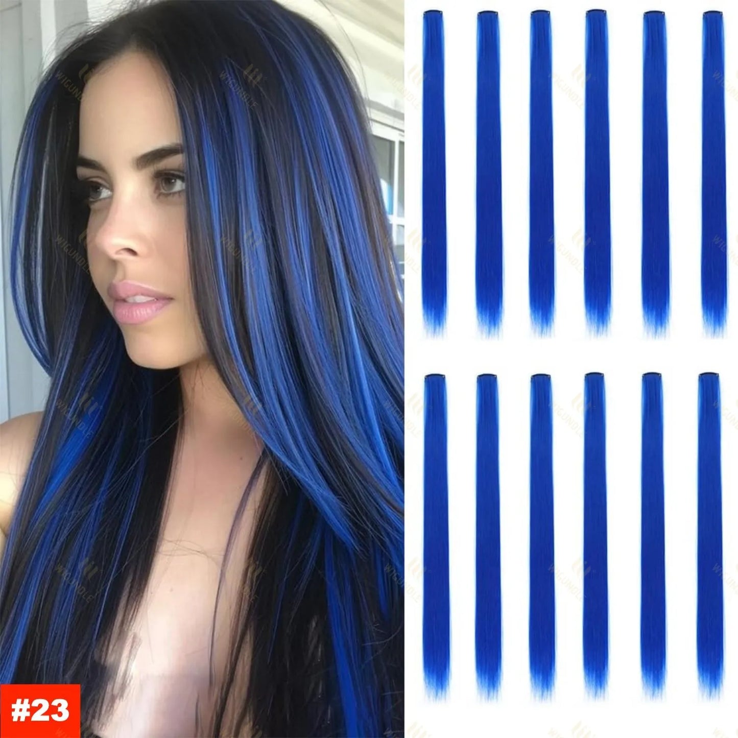 22 Inch Color Clip In Hair Extensions Long Straight