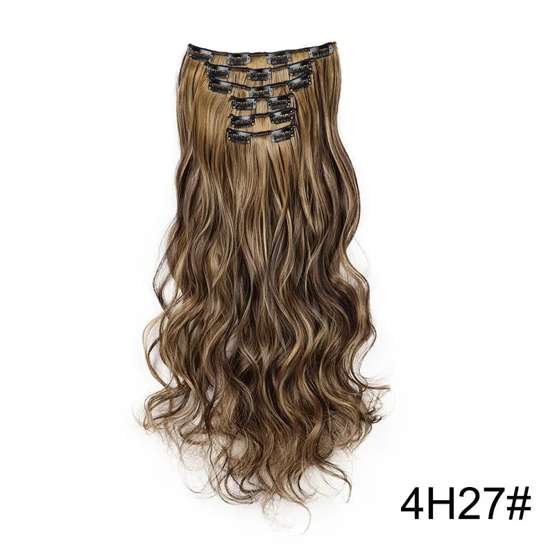 24 Inch Curly Clip In Hair Extensions Set
