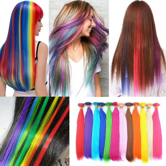 Colored I Tip Feather Hair Extensions