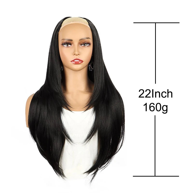 22 Inch Long Straight Clip In Hair Extension V Shape