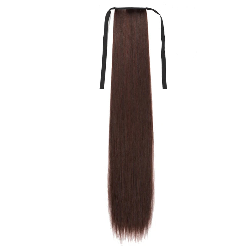 32 Inch Long Straight Drawstring Ponytail Synthetic Hair Extension