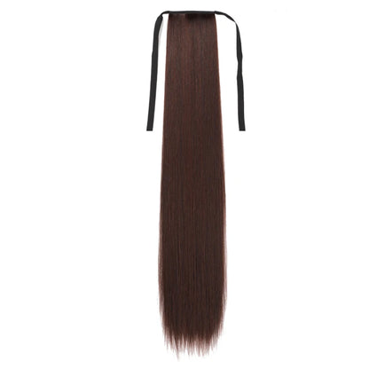 32 Inch Long Straight Drawstring Ponytail Synthetic Hair Extension