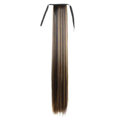 32 Inch Long Straight Drawstring Ponytail Synthetic Hair Extension