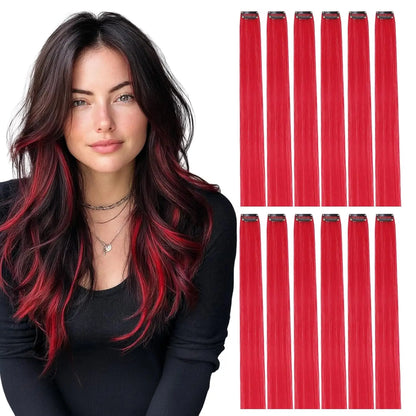 22 Inch Pink Clip In Hair Extensions