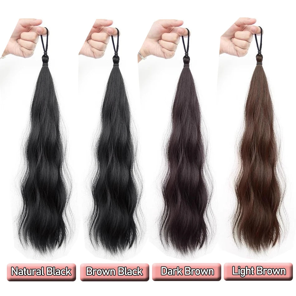Long Wavy Self Winding Ponytail Extension