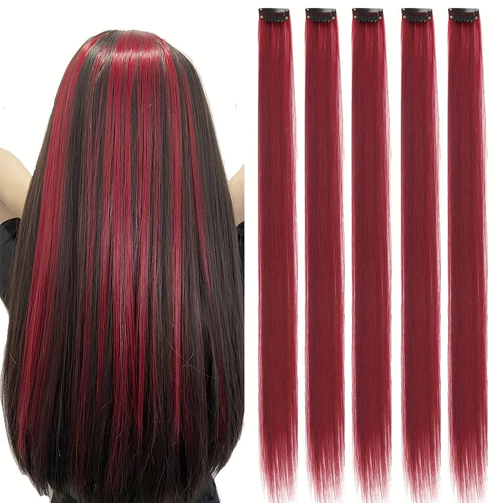 Long Straight Clip In Hair Extensions Set
