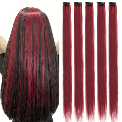 Long Straight Clip In Hair Extensions Set