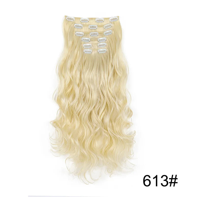 24 Inch Curly Clip In Hair Extensions Set