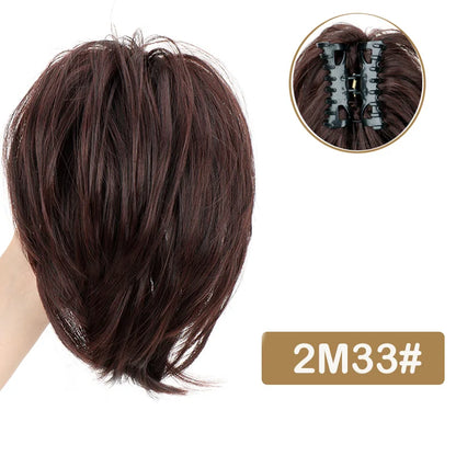 Synthetic Messy Bun Hair Scrunchie Clip