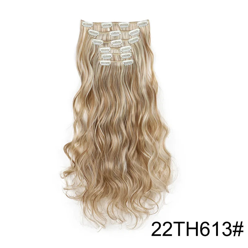 24 Inch Curly Clip In Hair Extensions Set