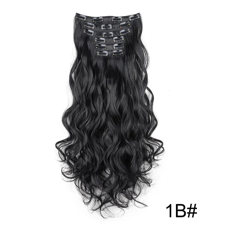 24 Inch Curly Clip In Hair Extensions Set