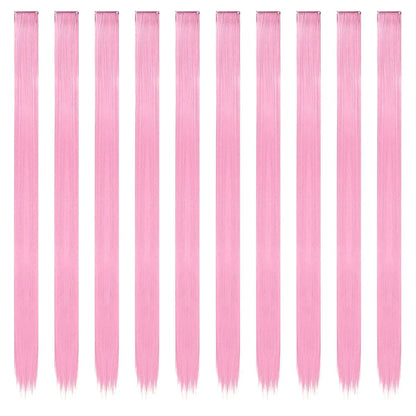 22 Inch Pink Clip In Hair Extensions