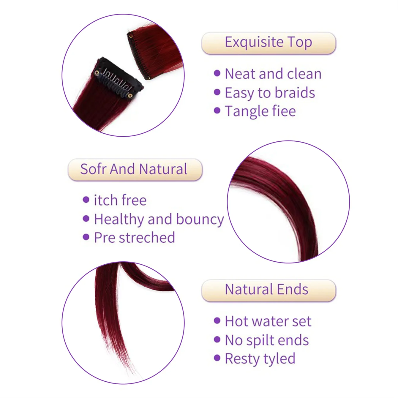 Long Straight Clip In Hair Extensions Set