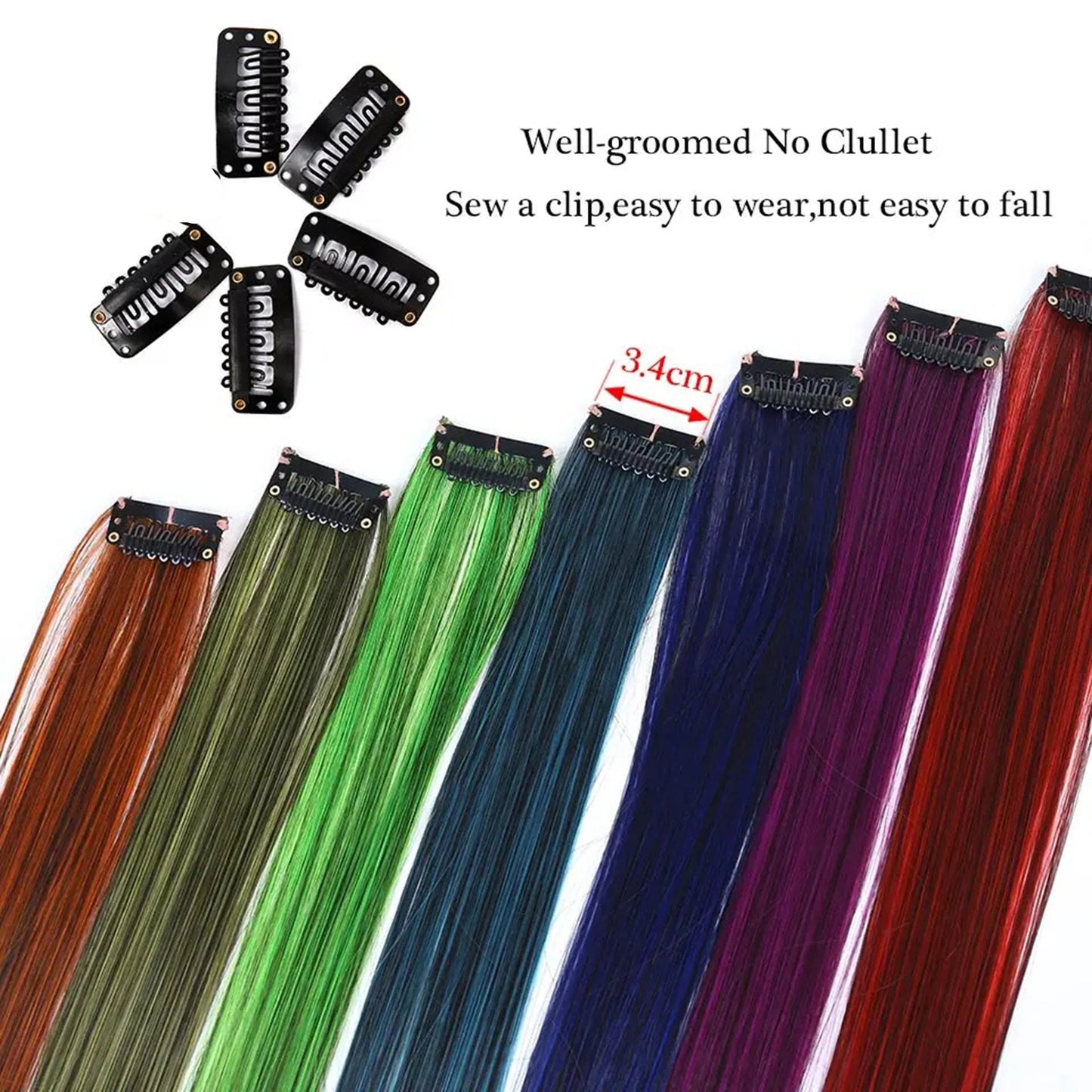 22 Inch Color Clip In Hair Extensions Long Straight