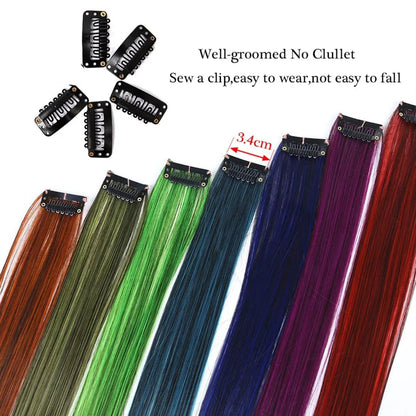 22 Inch Color Clip In Hair Extensions Long Straight