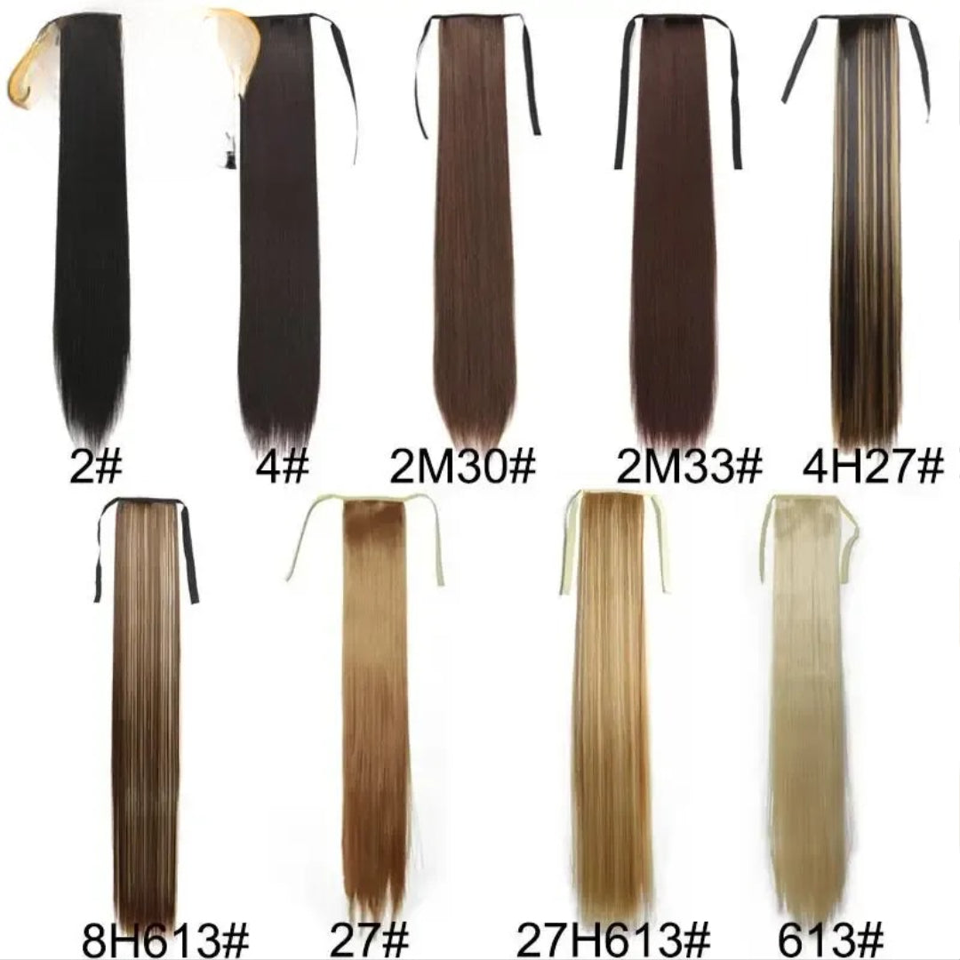 32 Inch Long Straight Drawstring Ponytail Synthetic Hair Extension