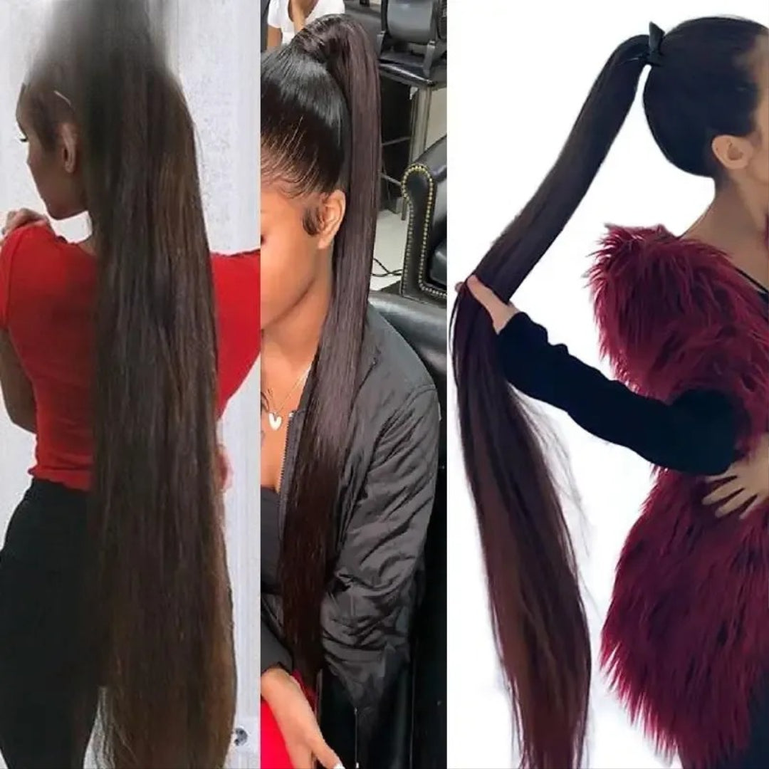32 Inch Long Straight Drawstring Ponytail Synthetic Hair Extension
