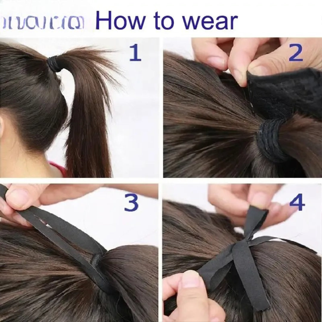 32 Inch Long Straight Drawstring Ponytail Synthetic Hair Extension